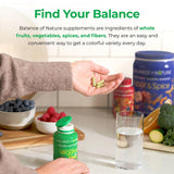 Balance of Nature Veggies sin aglutinantes ni rellenos, opción limpia para vegetarianos.