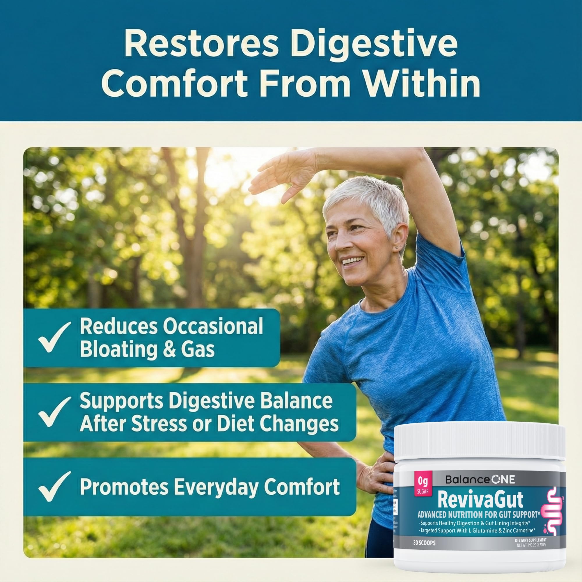 Balance ONE-corteza-olmo-resbaladizo: calma irritación y suaviza el revestimiento intestinal.