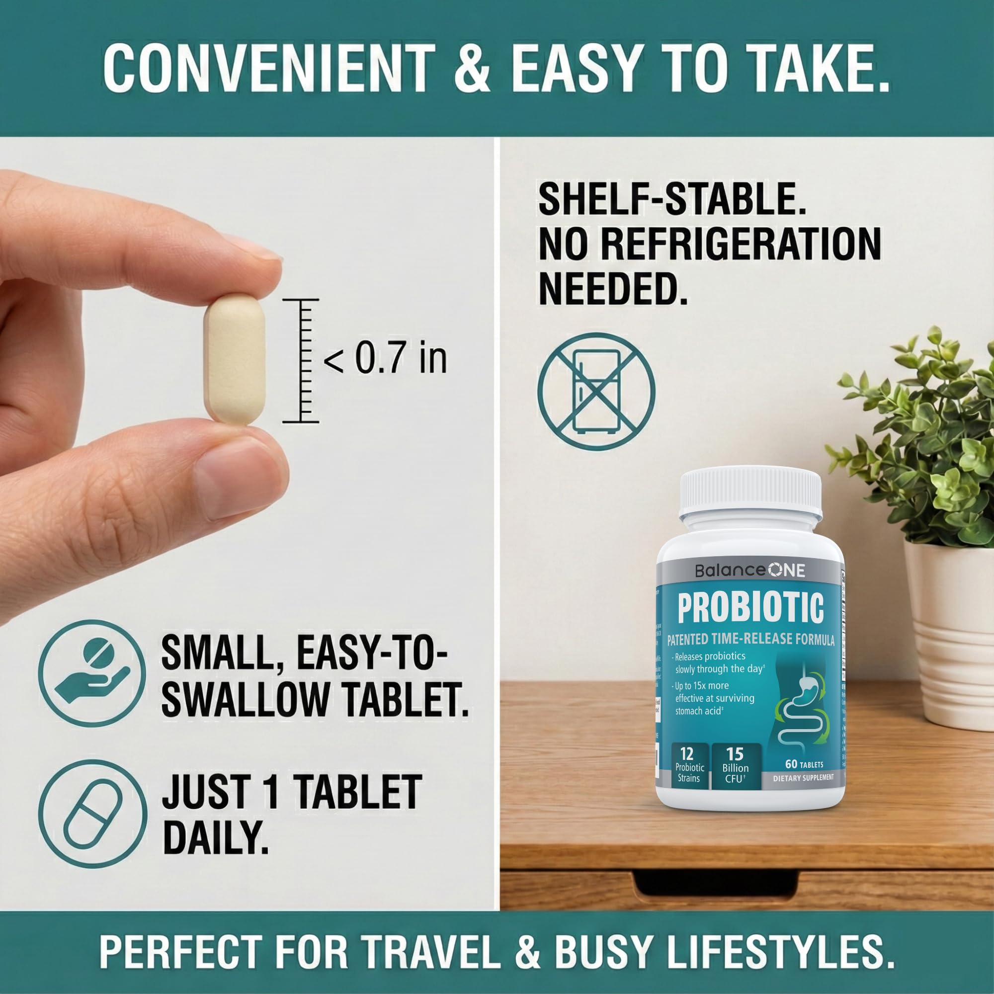 Balance ONE L. Paracasei 8700:2 para diversidad de bacterias beneficiosas.