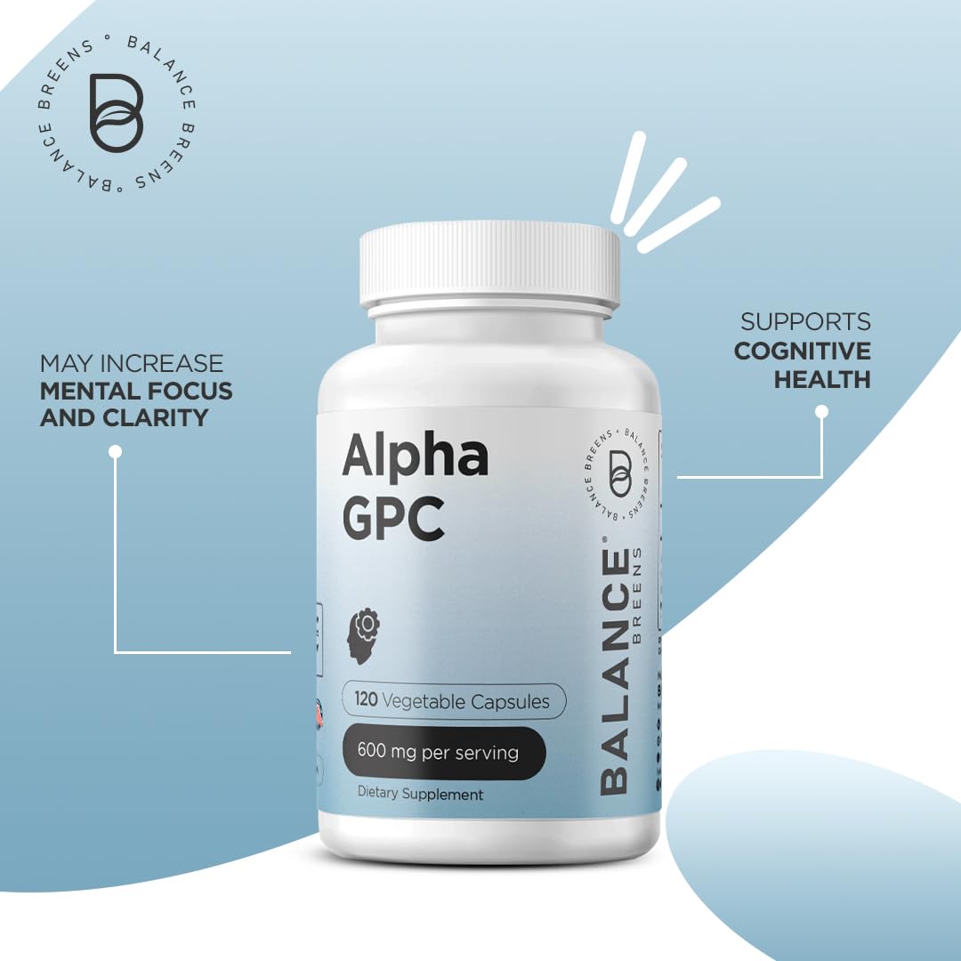 Balancebreens Alpha GPC etiqueta frontal, claridad mental en el día a día