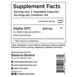 Balancebreens Alpha GPC pack de 120 cápsulas, uso prolongado