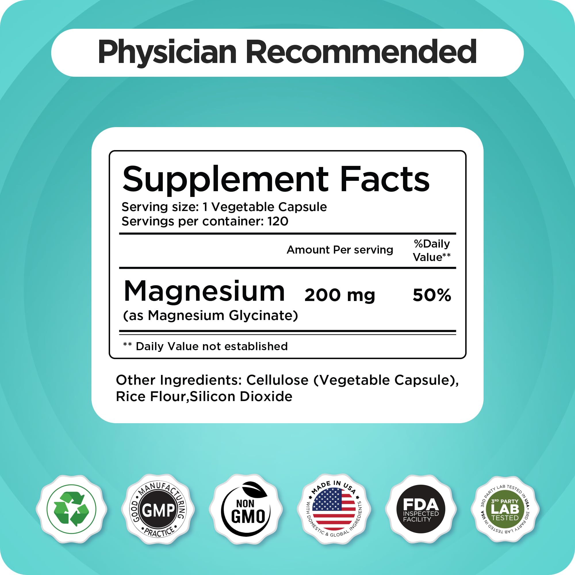 Balancebreens Magnesium Bisglycinate 200mg, caja, empaque listo para regalo o compra consciente.