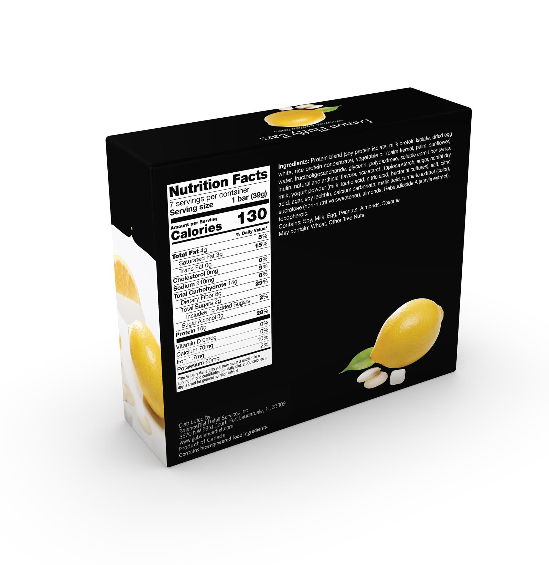 BalanceDiet Barra de Proteína 15 g, limón esponjoso, empaque conveniente para llevar.