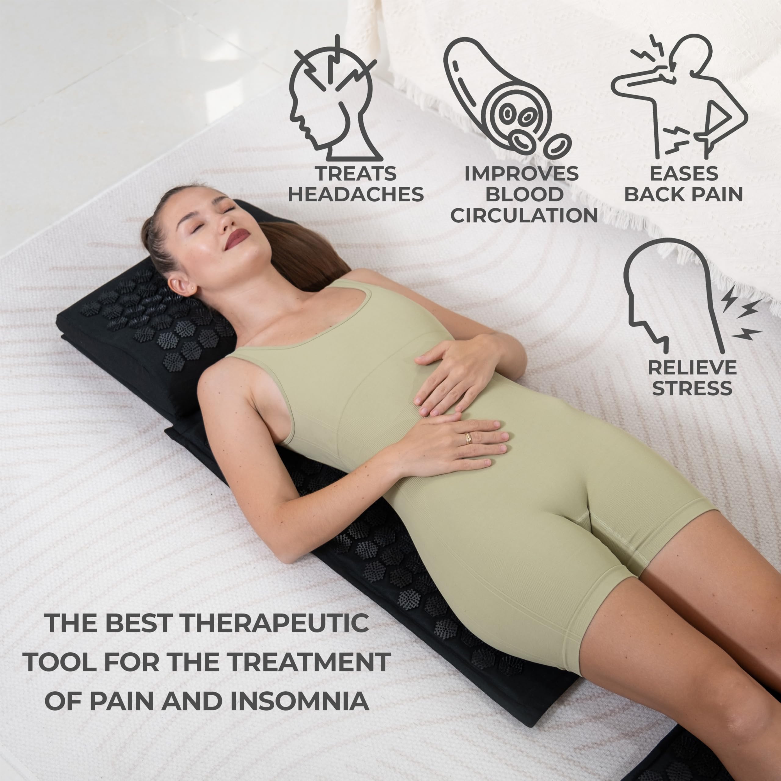 BalanceMate tapete de acupresión para espalda y cuello, favorece la relajación muscular.