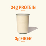 Porción de 24 g de proteína para batidos y snacks.
