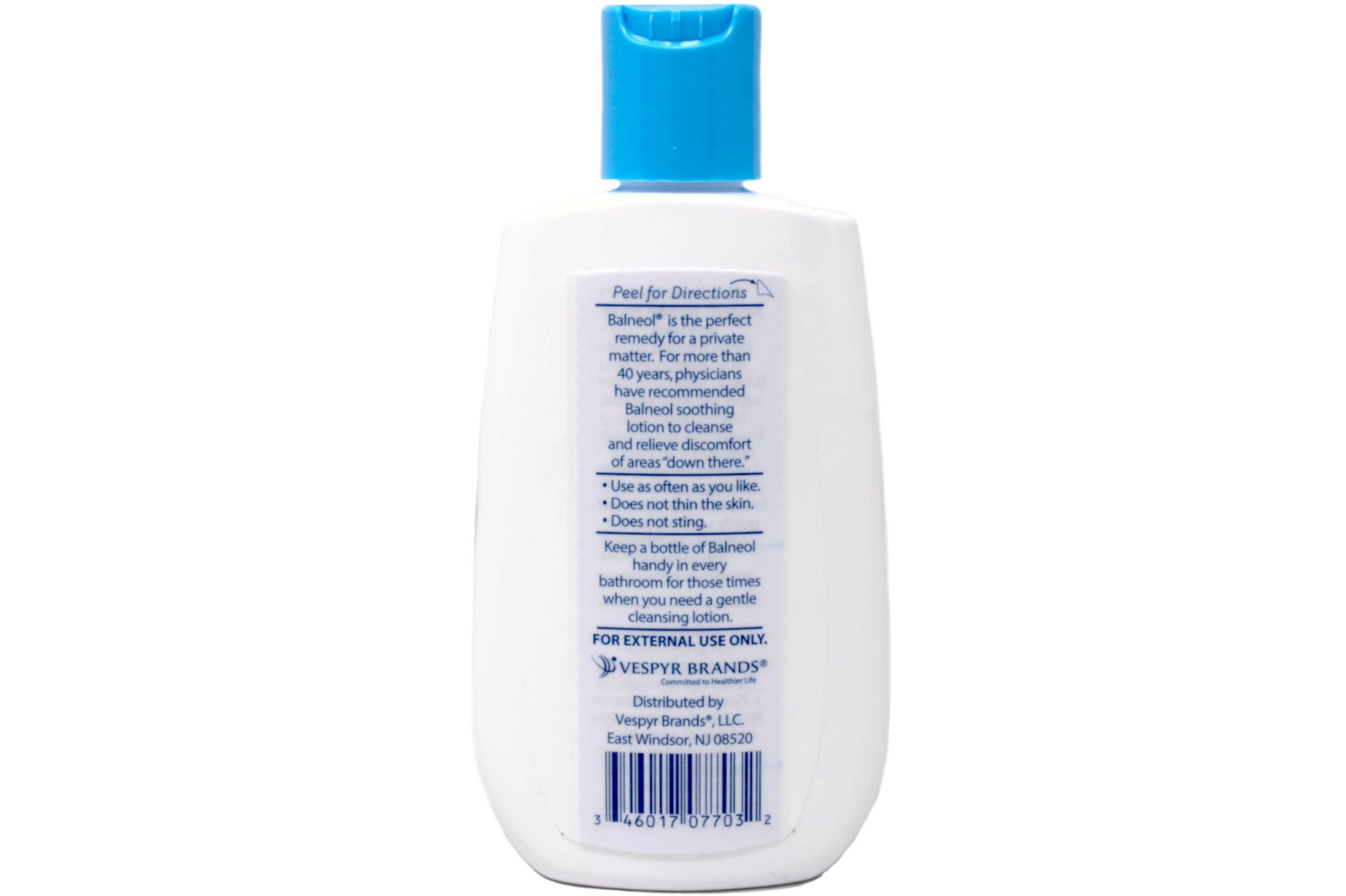 Balneol Etiqueta frontal muestra la marca y tamaño para compra informada.