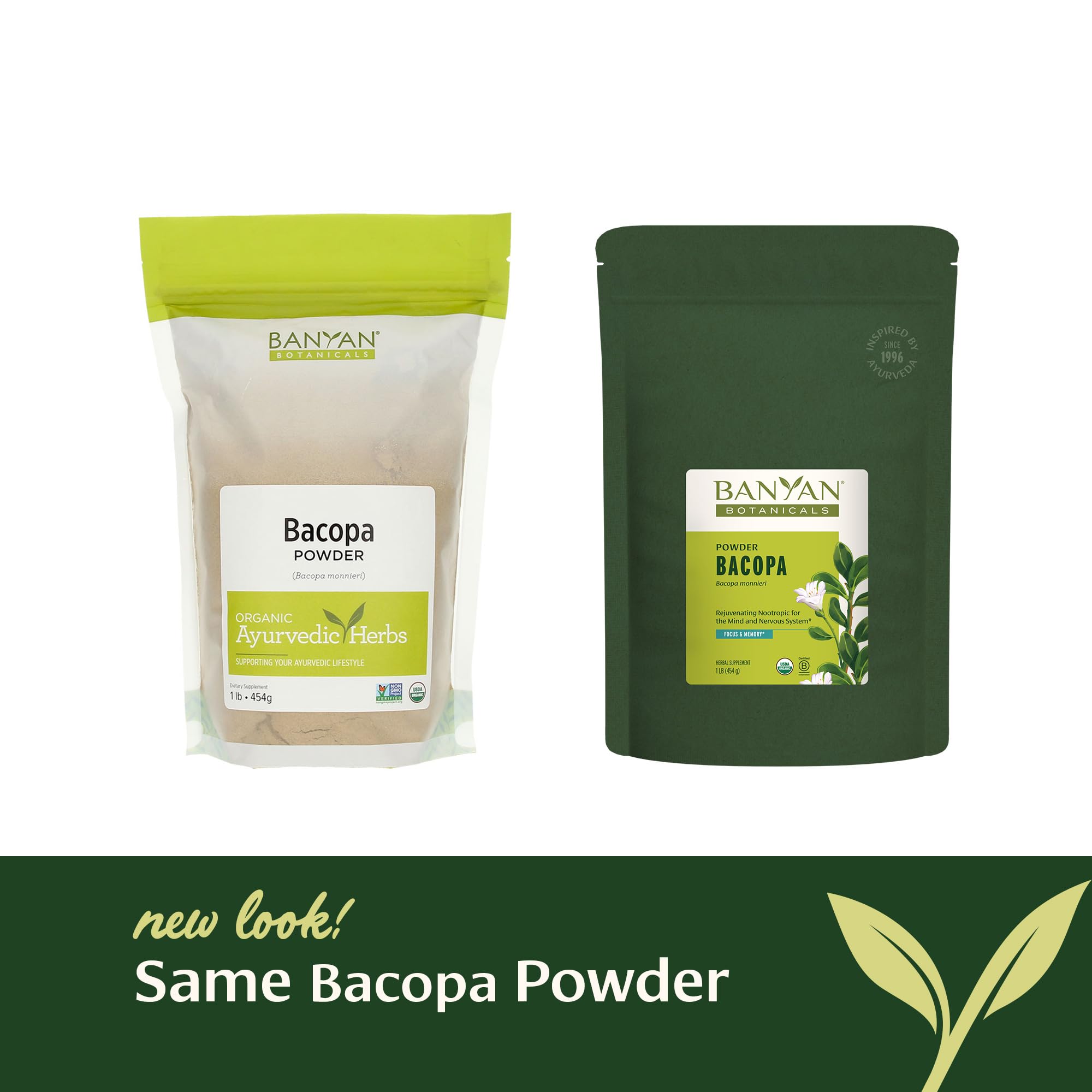 Banyan Botanicals Bacopa Polvo, Cuchara Medidora: facilita dosis diaria para enfoque.