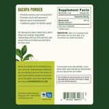 Banyan Botanicals Bacopa Polvo Etiqueta Frasco: transparencia y calidad certificada.