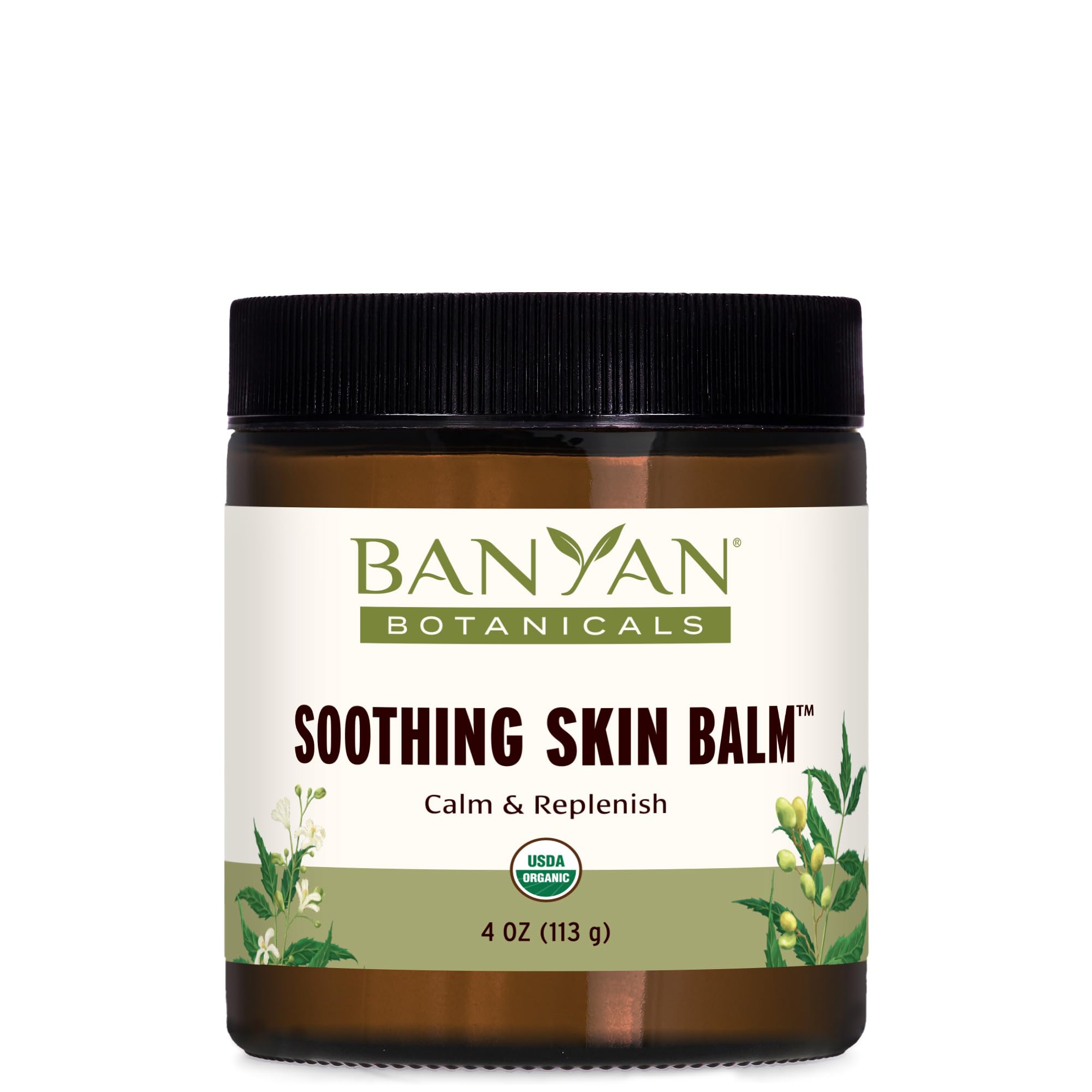 Banyan Botanicals bálsamo para la piel, textura cremosa y hidratación suave.