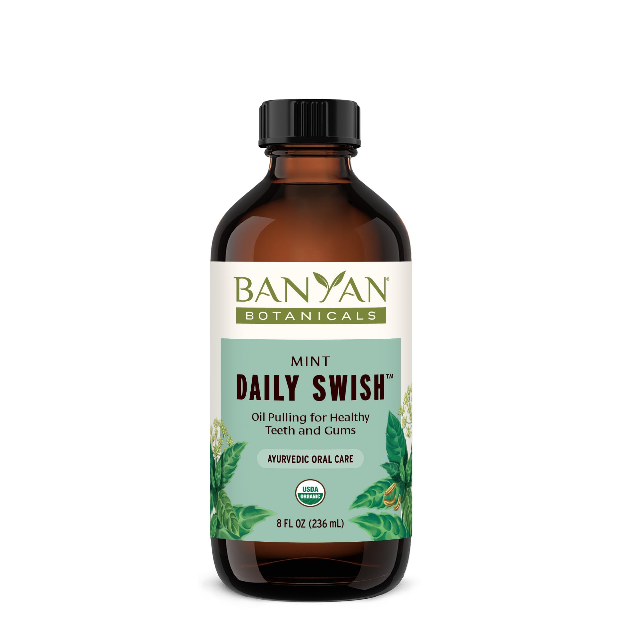 Banyan Botanicals Daily Swish: bote de aceite para higiene bucal suave y diaria