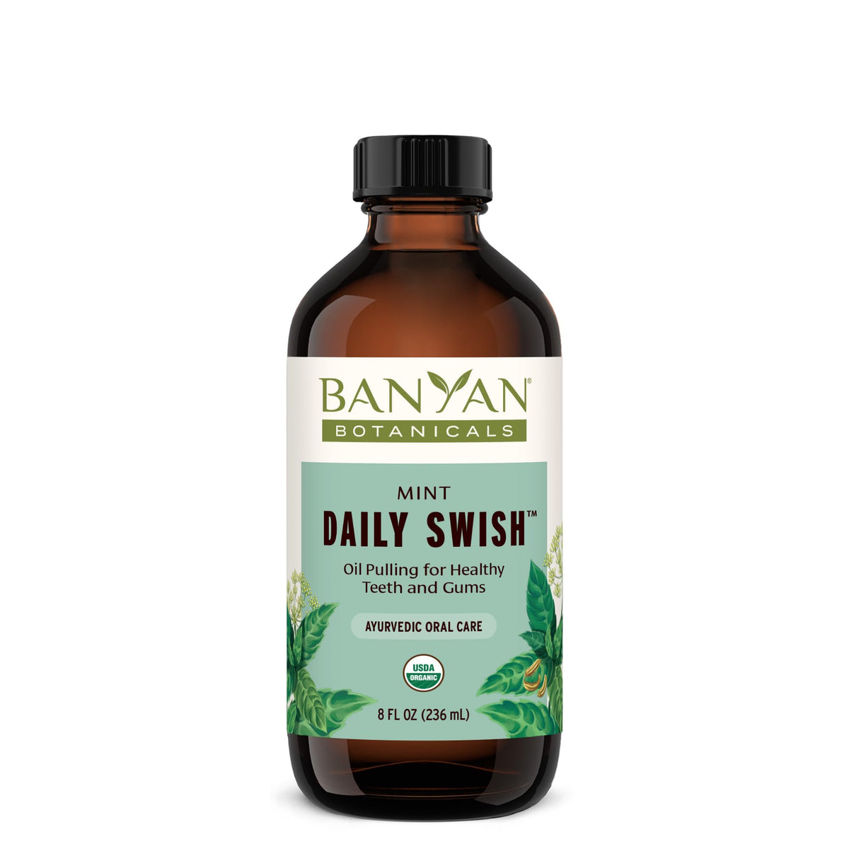 Banyan Botanicals Daily Swish: bote de aceite para higiene bucal suave y diaria
