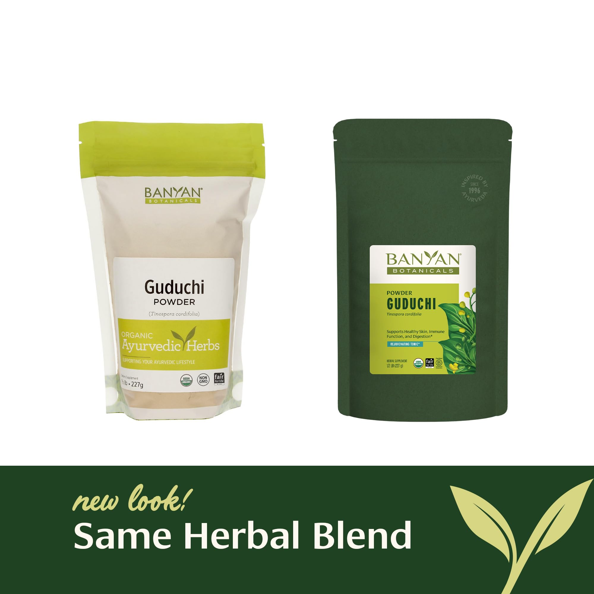Banyan Botanicals Guduchi te preparado, infusión suave para digestión equilibrada.