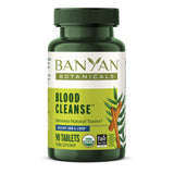 Blood Cleanse de Banyan Botanicals: cápsulas en envase para apoyar una piel saludable.