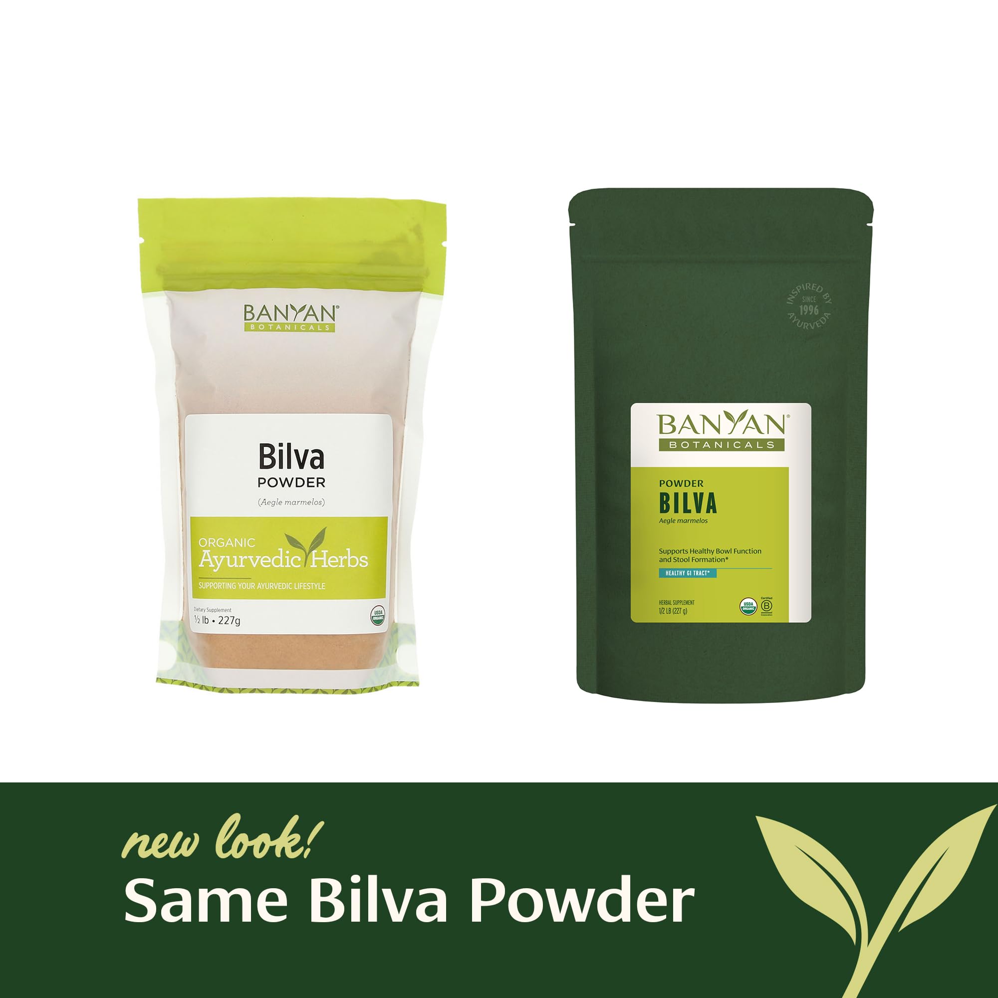 Banyan Botanicals Bilva polvo espolvoreado sobre avena para empezar el día.