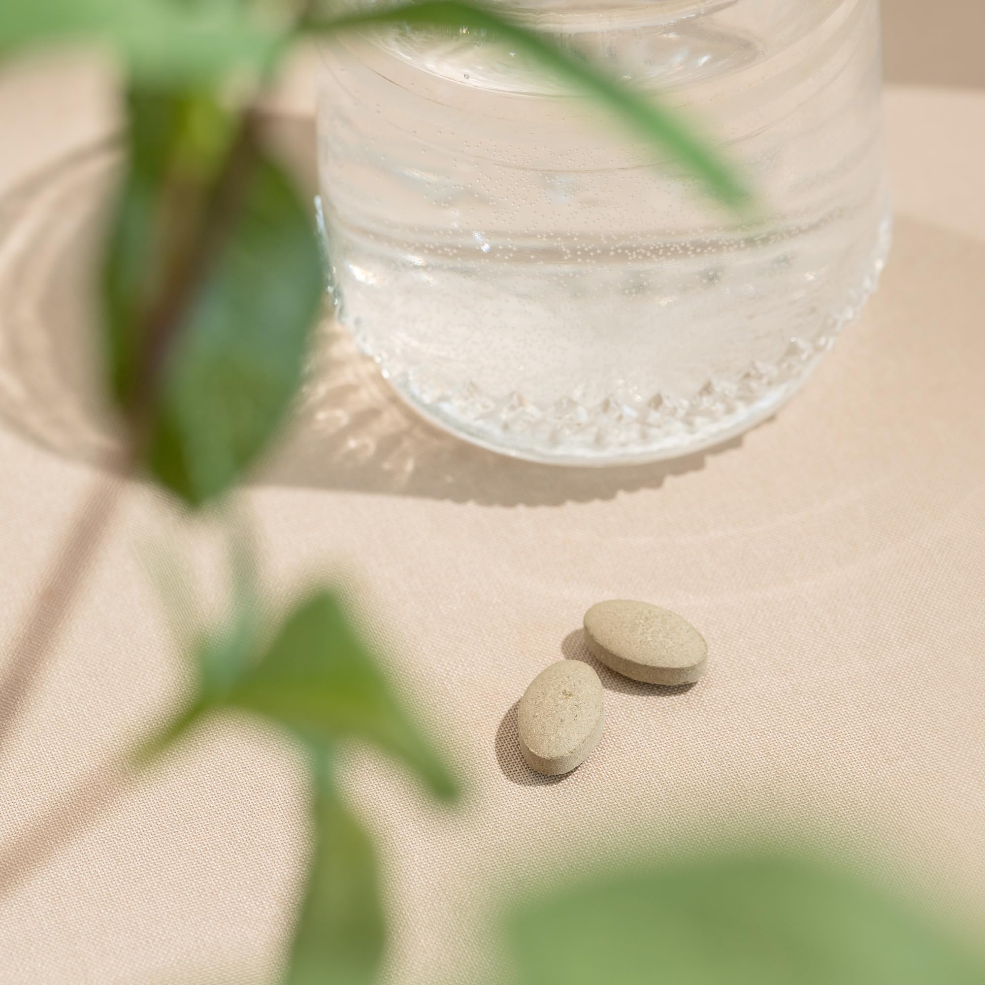 Banyan Botanicals Tranquil Mind: frente del envase, espacio claro para lectura de ingredientes calmantes.