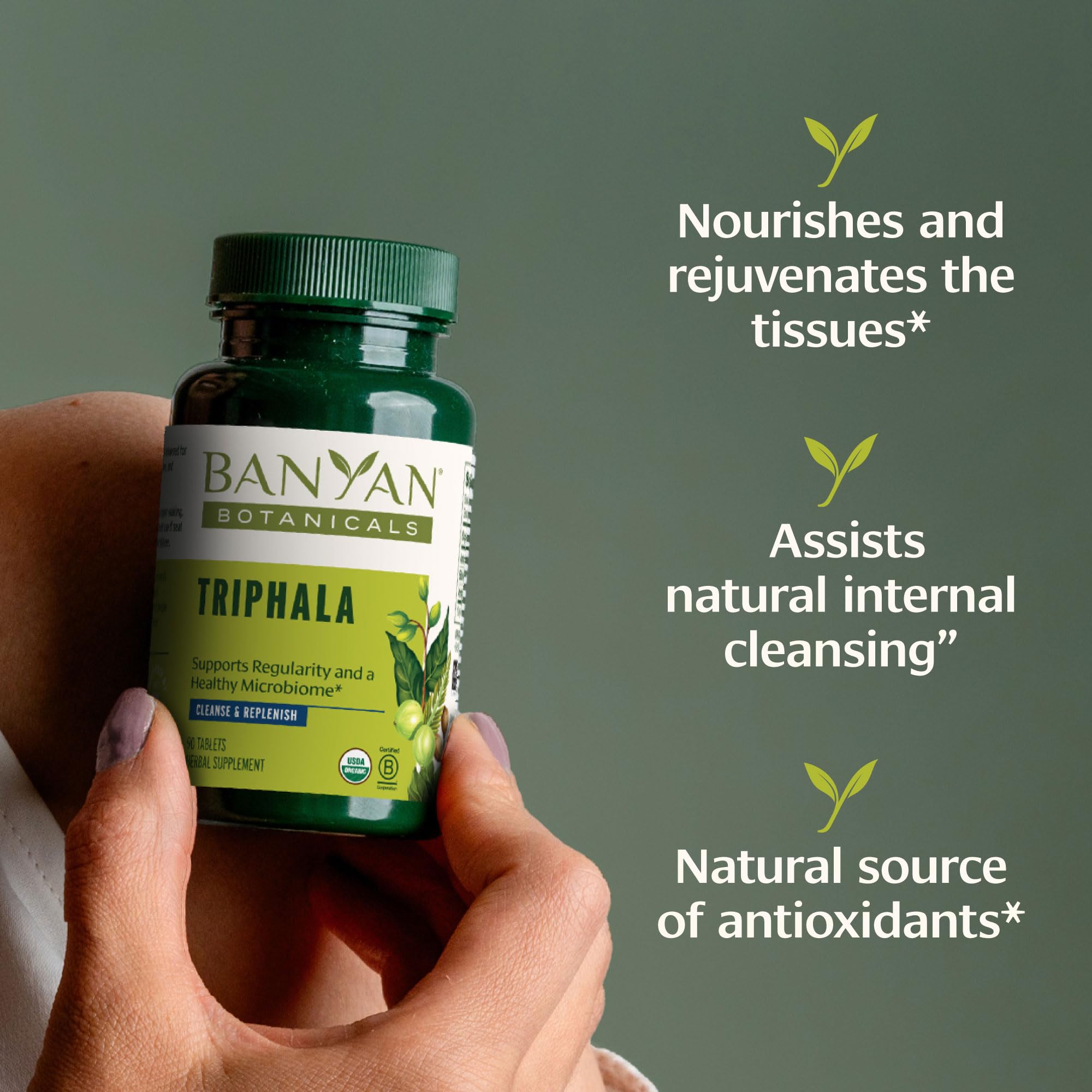Tabletas Triphala: textura y consistencia para apoyo digestivo diario