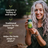 Tulsi de Banyan Botanicals vista trasera, refuerzo del sistema inmune de forma natural.