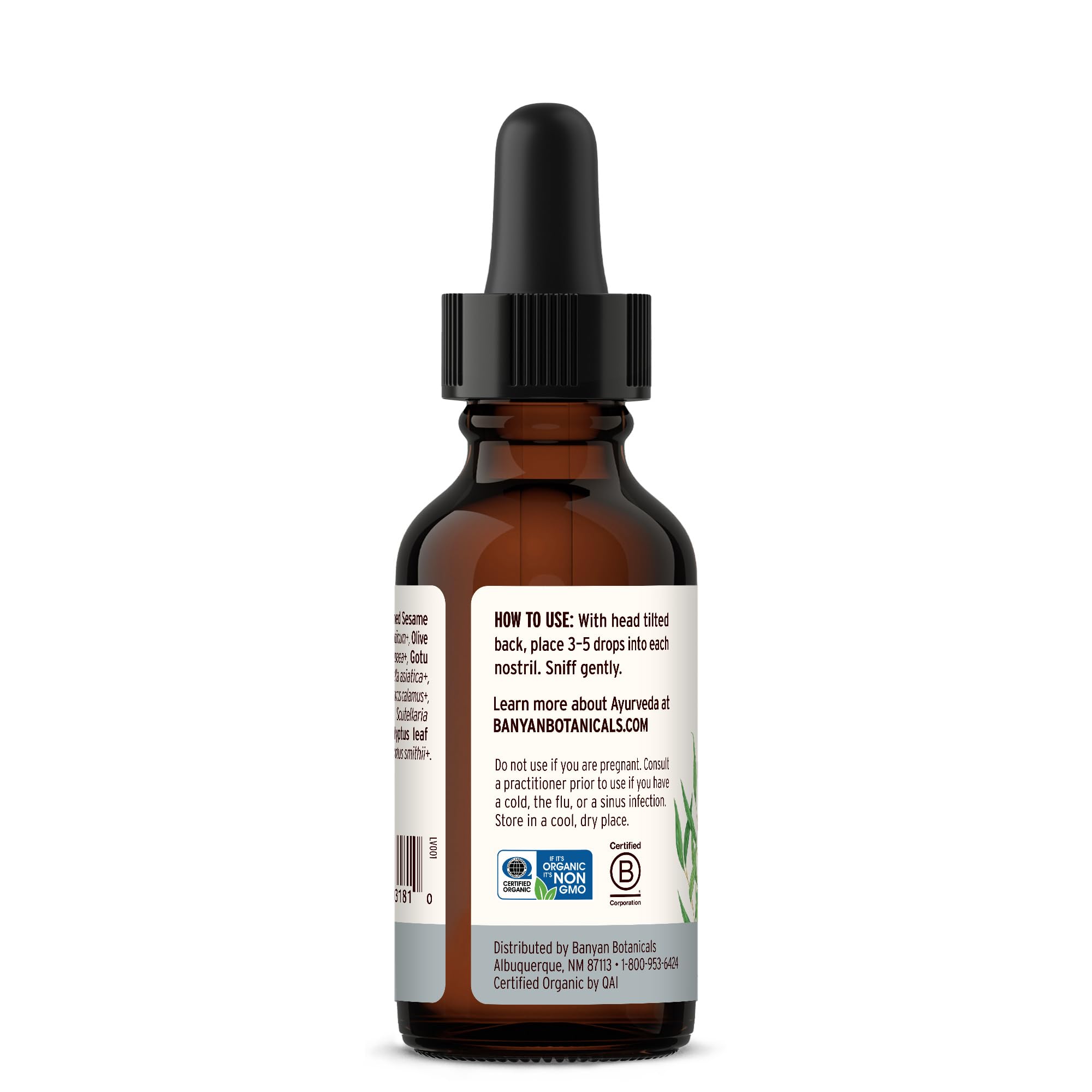 Composición de sésamo y oliva de Banyan Nasya para nutrición de la mucosa nasal