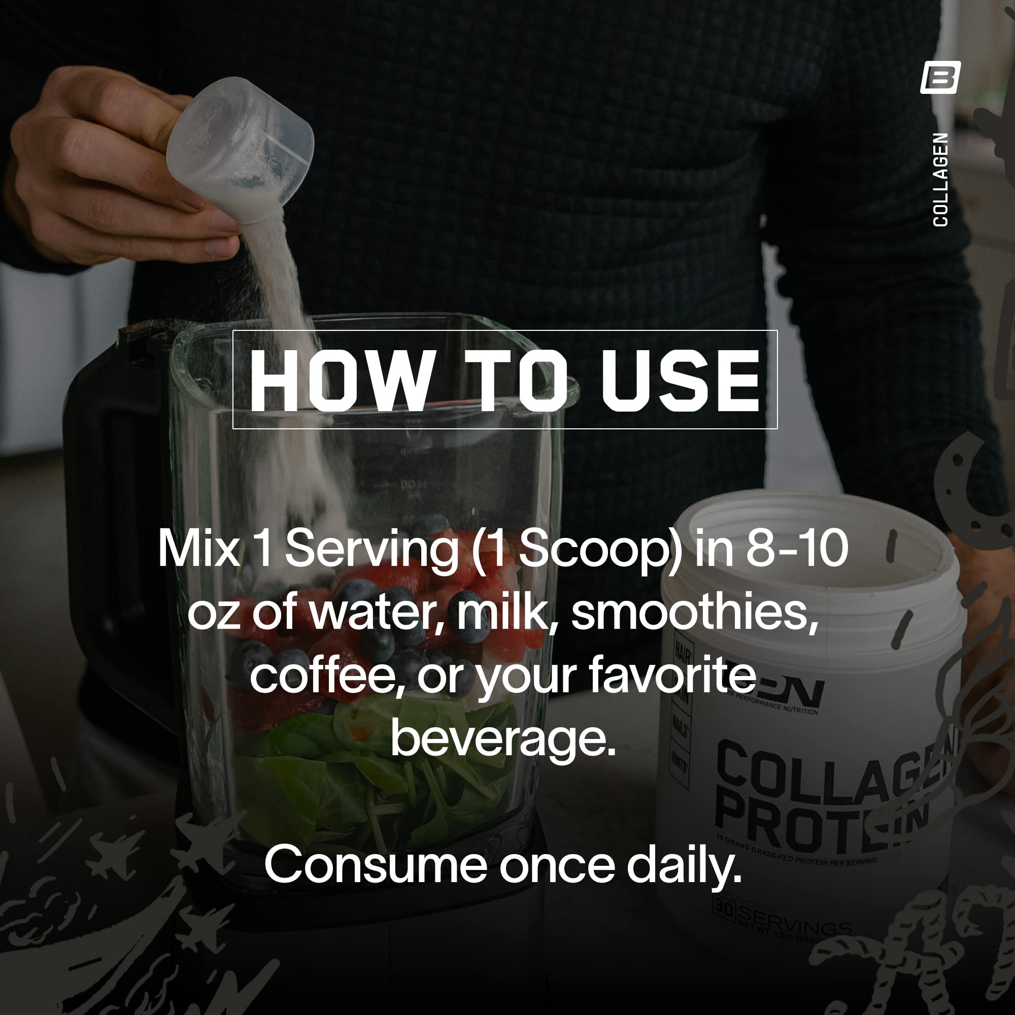 BPN colágeno sin sabor, polvo para bebidas, mezcla suave.
