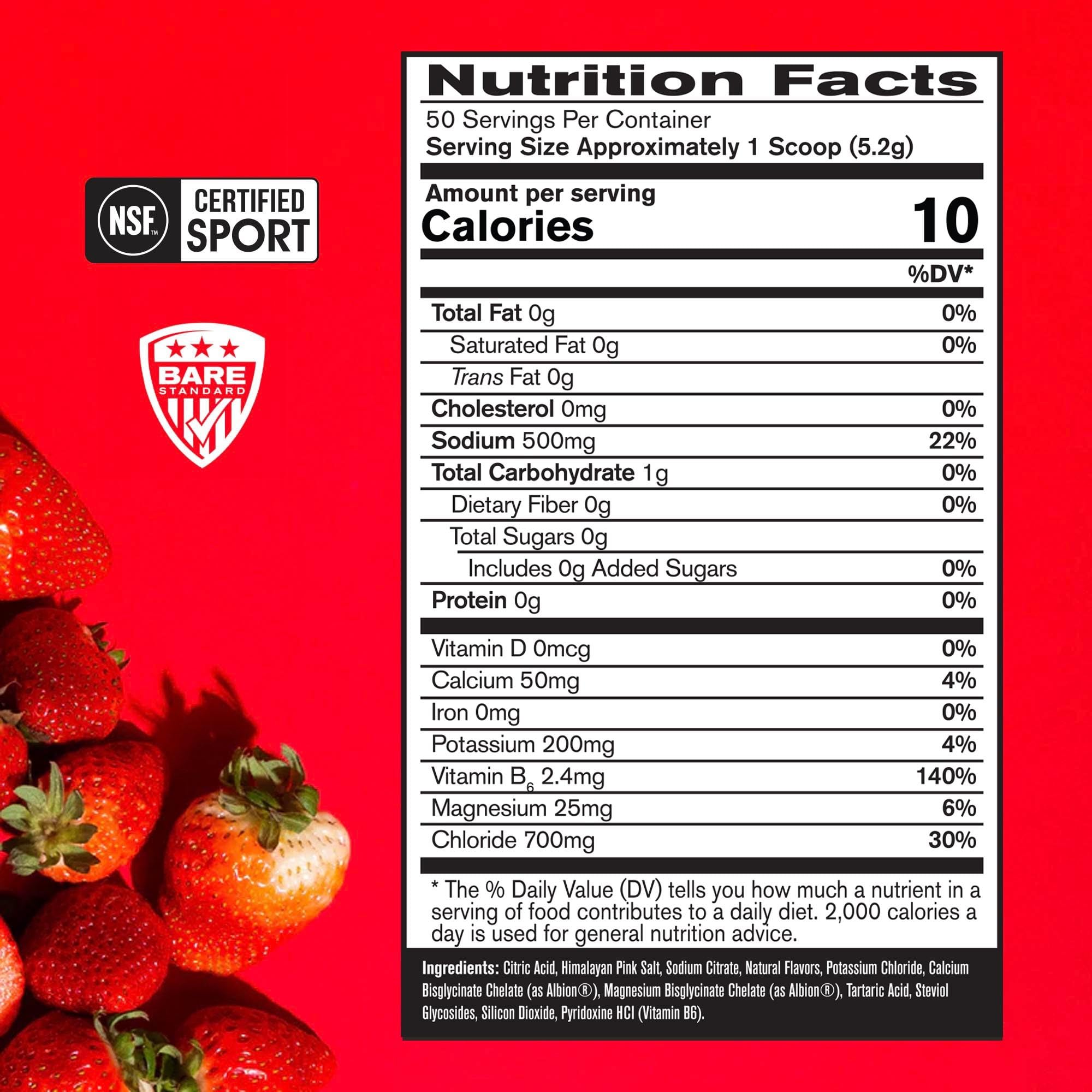 BARE PERFORMANCE NUTRITION BPN empaque frontal con sabor fresa y cero azúcar
