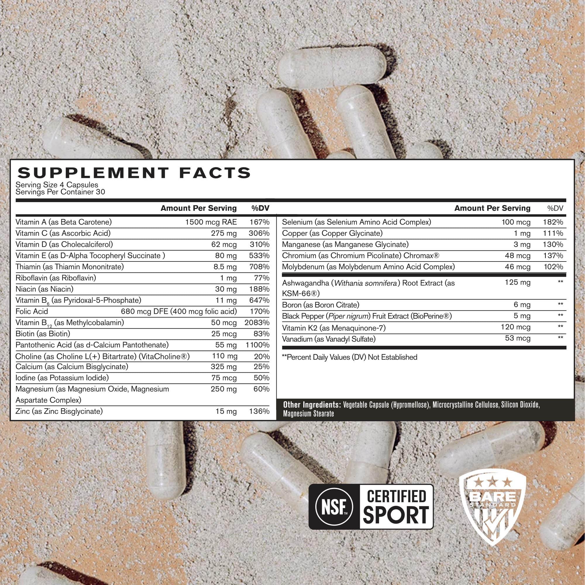 Tabletas de BPN Multivitamínico Forte listas para la dosis diaria.