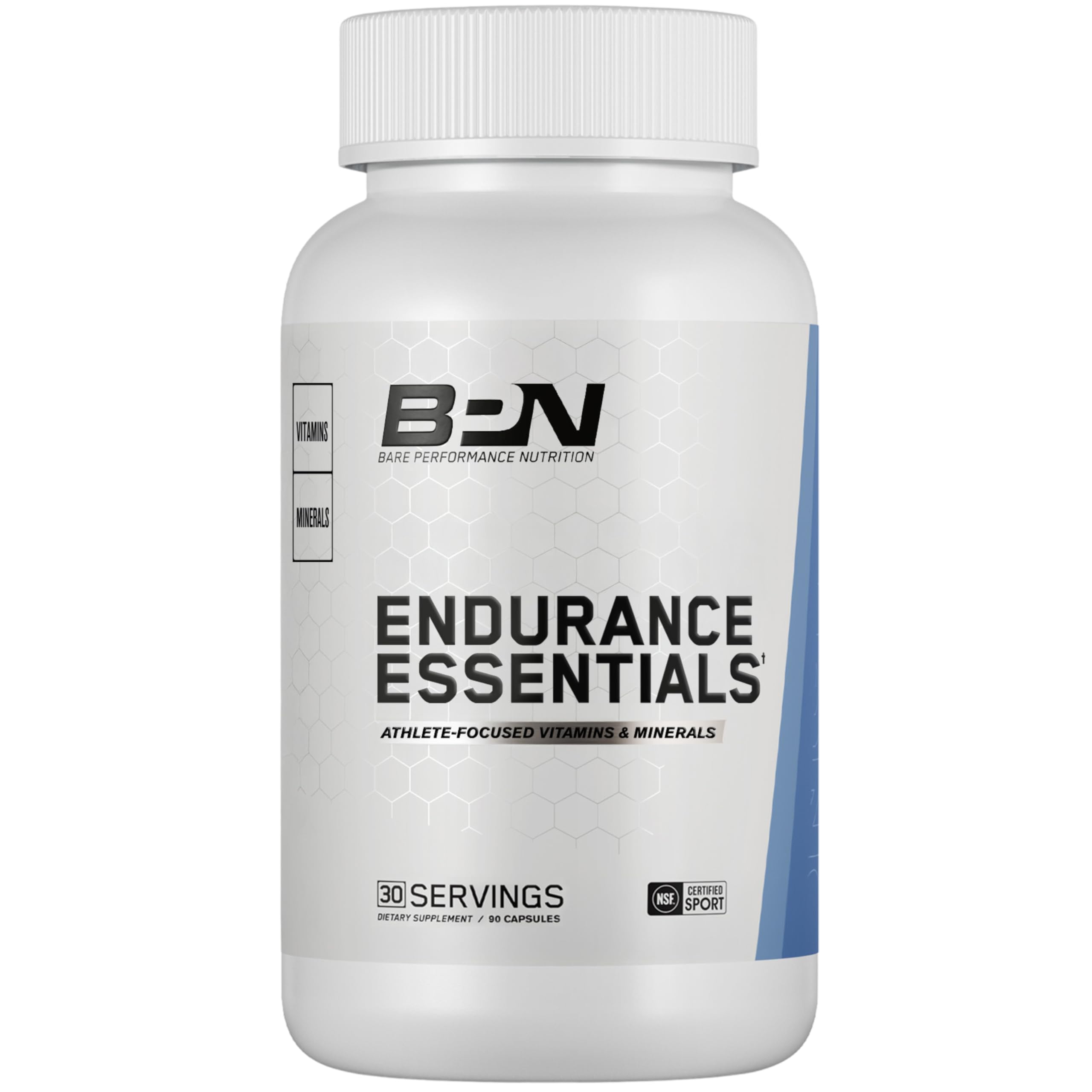 BARE PERFORMANCE NUTRITION Endurance Essentials, bote-cápsulas, soporte diario para energía y resistencia.