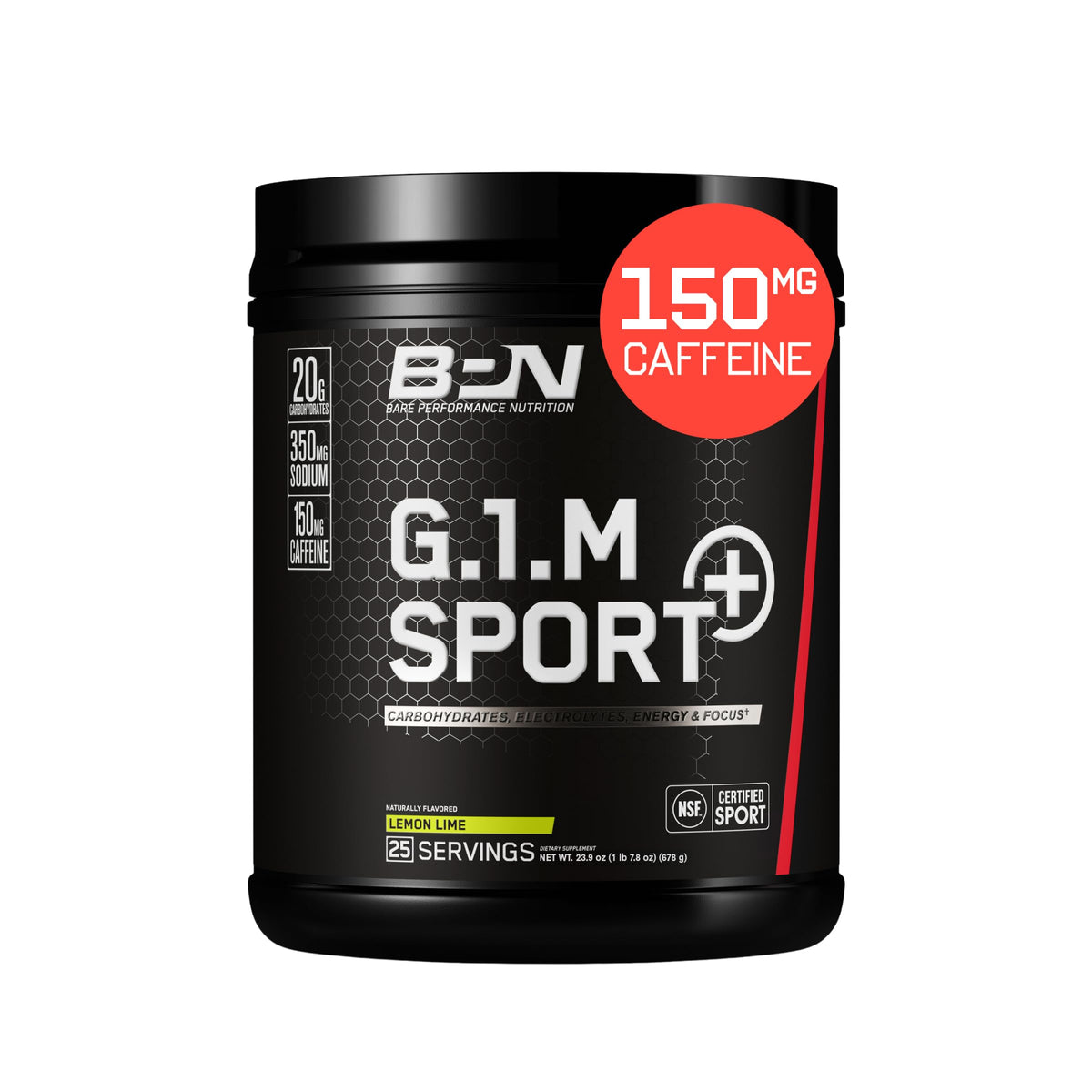 G1.M Sport+ de Bare Performance Nutrition, limón-lima, empaque para entrenar con energía