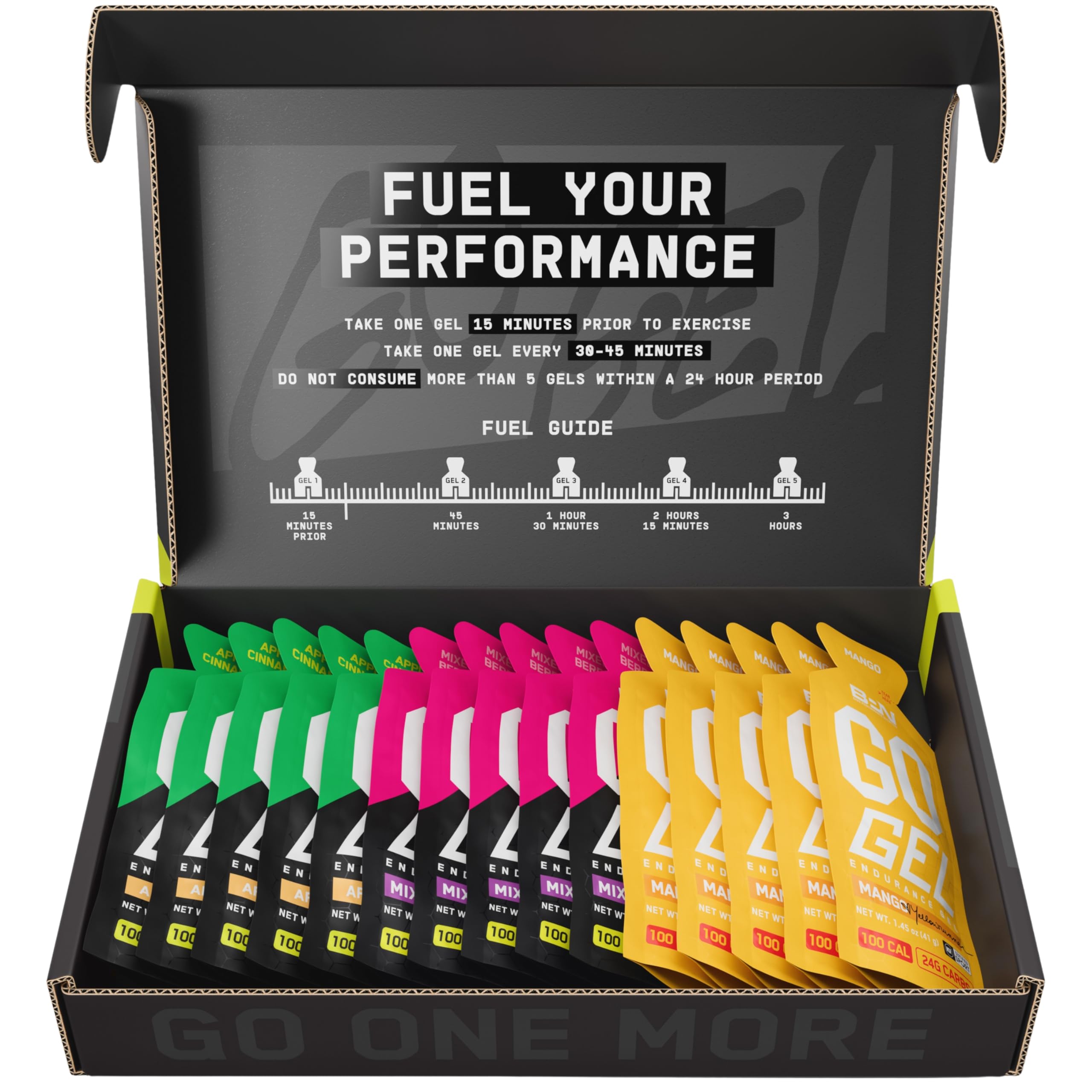 BARE PERFORMANCE NUTRITION Go Gel Endurance Mango, sabor afrutado para entrenamiento