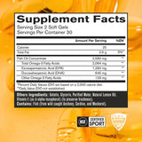 BARE PERFORMANCE NUTRITION Omega Fuerte cápsulas gel suave – alta absorción para EPA y DHA.