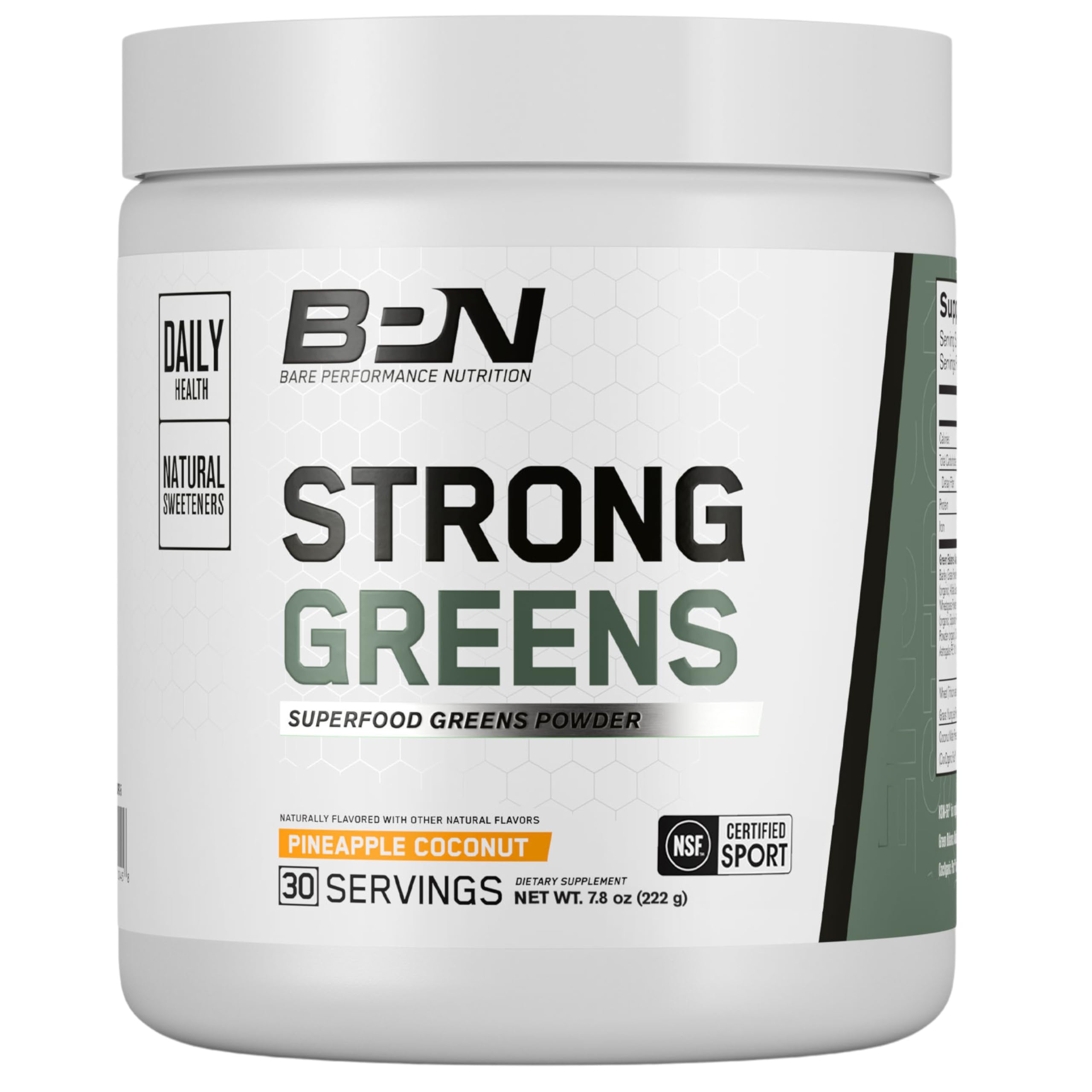 Bare Performance Nutrition Strong Greens: polvo para digestión suave y energía natural.