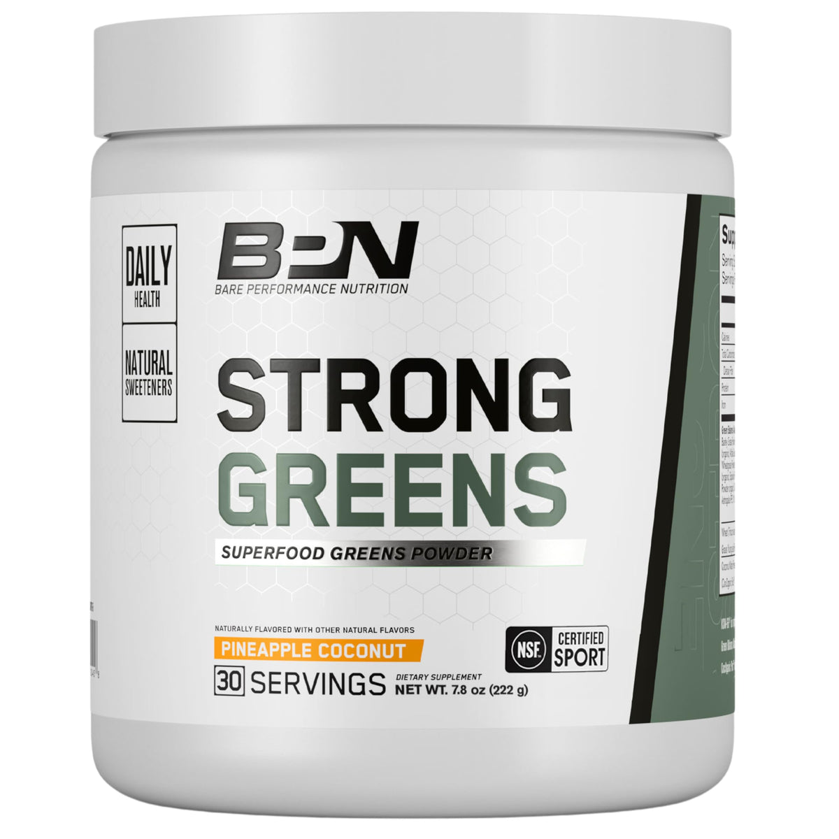 Bare Performance Nutrition Strong Greens: polvo para digestión suave y energía natural.