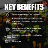BARE PERFORMANCE NUTRITION UC-ll: etiqueta con ingredientes clave para articulaciones
