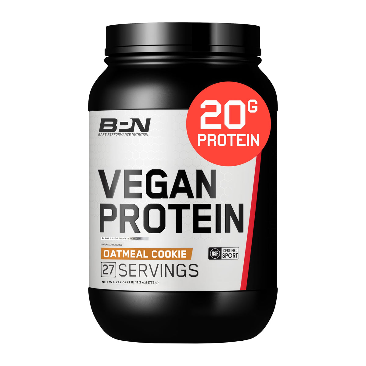 Bare Performance Nutrition proteina vegana polvo sabor galleta de avena, ideal tras entrenar