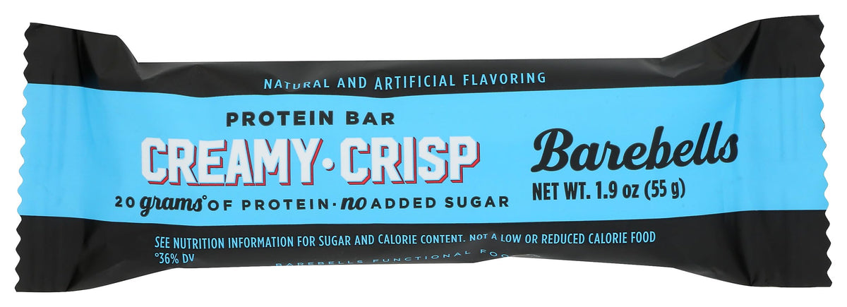 Barebells Creamy Crisp Barra Proteica: textura cremosa y crujiente, snack rápido para después del entrenamiento.