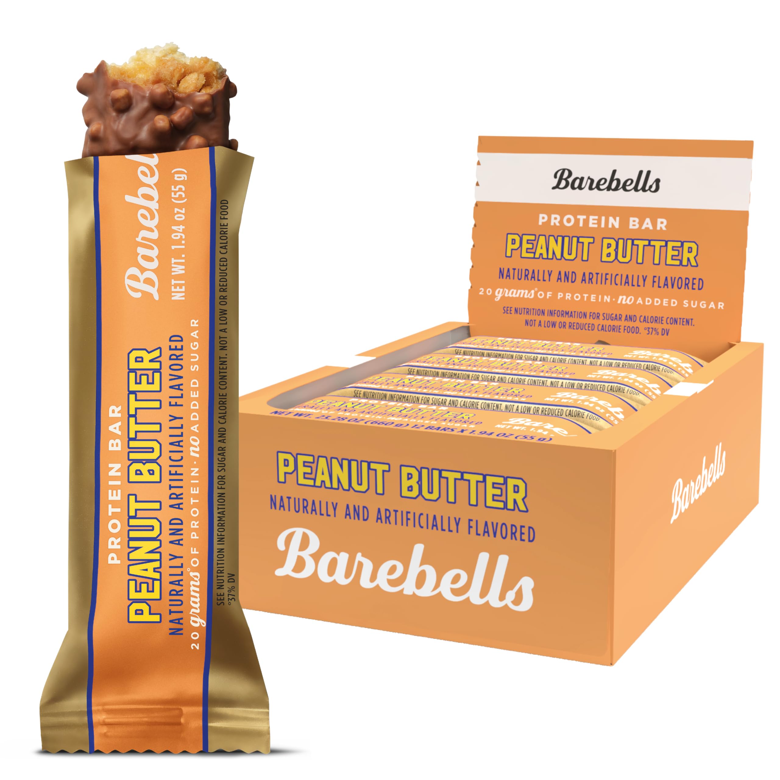 Barebells barra proteica mantequilla cacahuete, 12 unidades, ideal para recargar energía
