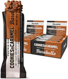 Barebells barra proteína galletas y caramelo, cobertura de leche, snack delicioso para recargar energía.
