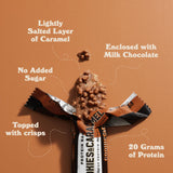 Barebells barra proteína galletas y caramelo, textura suave, merienda tras entrenamiento.