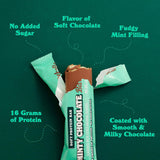 Barebells barra proteica suave con menta chocolate ideal para desayuno rápido.