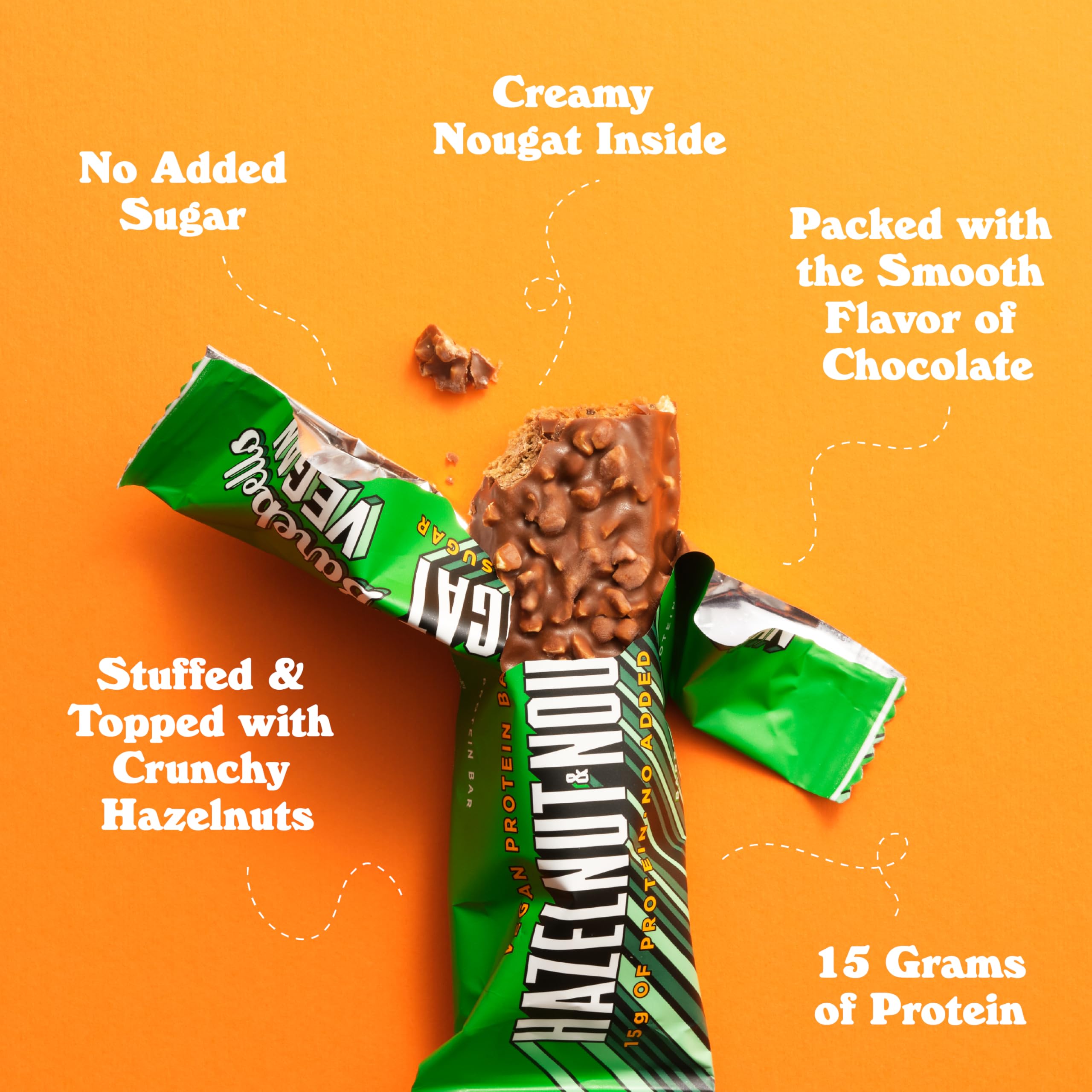 BAREBELLS barra proteica vegana avellana-nougat, ideal para entrenar.