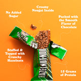 BAREBELLS barra proteica vegana avellana-nougat, ideal para entrenar.
