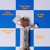 Revestimiento de chocolate de Barebells Caramel Choco Chip para un bocado sabroso.