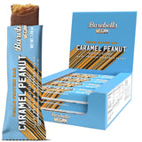 Barra proteica vegetal Barebells cacahuete y caramelo en empaque.