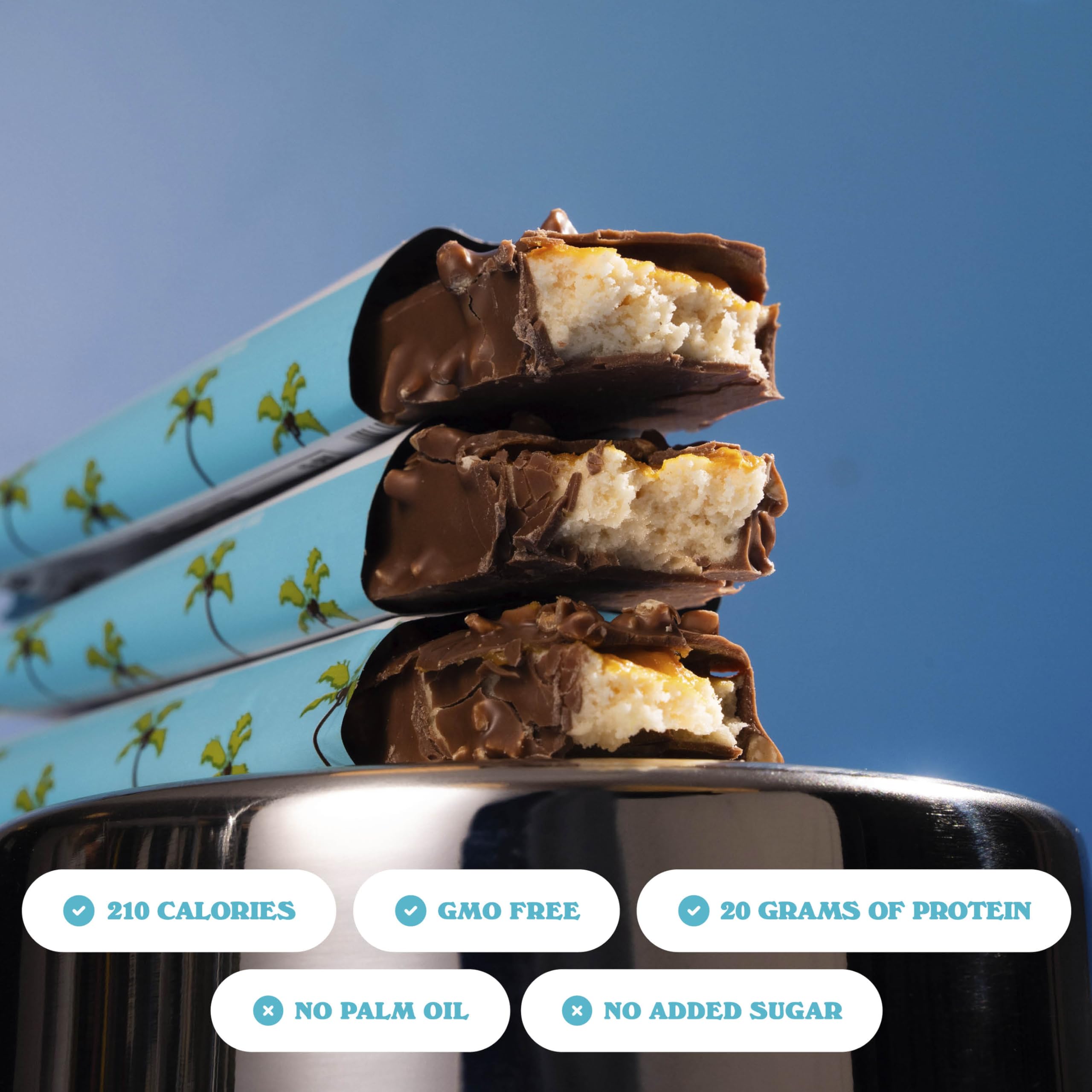Barebells barra sin azúcar añadida, coco caramel almendra, snack consciente durante el día.