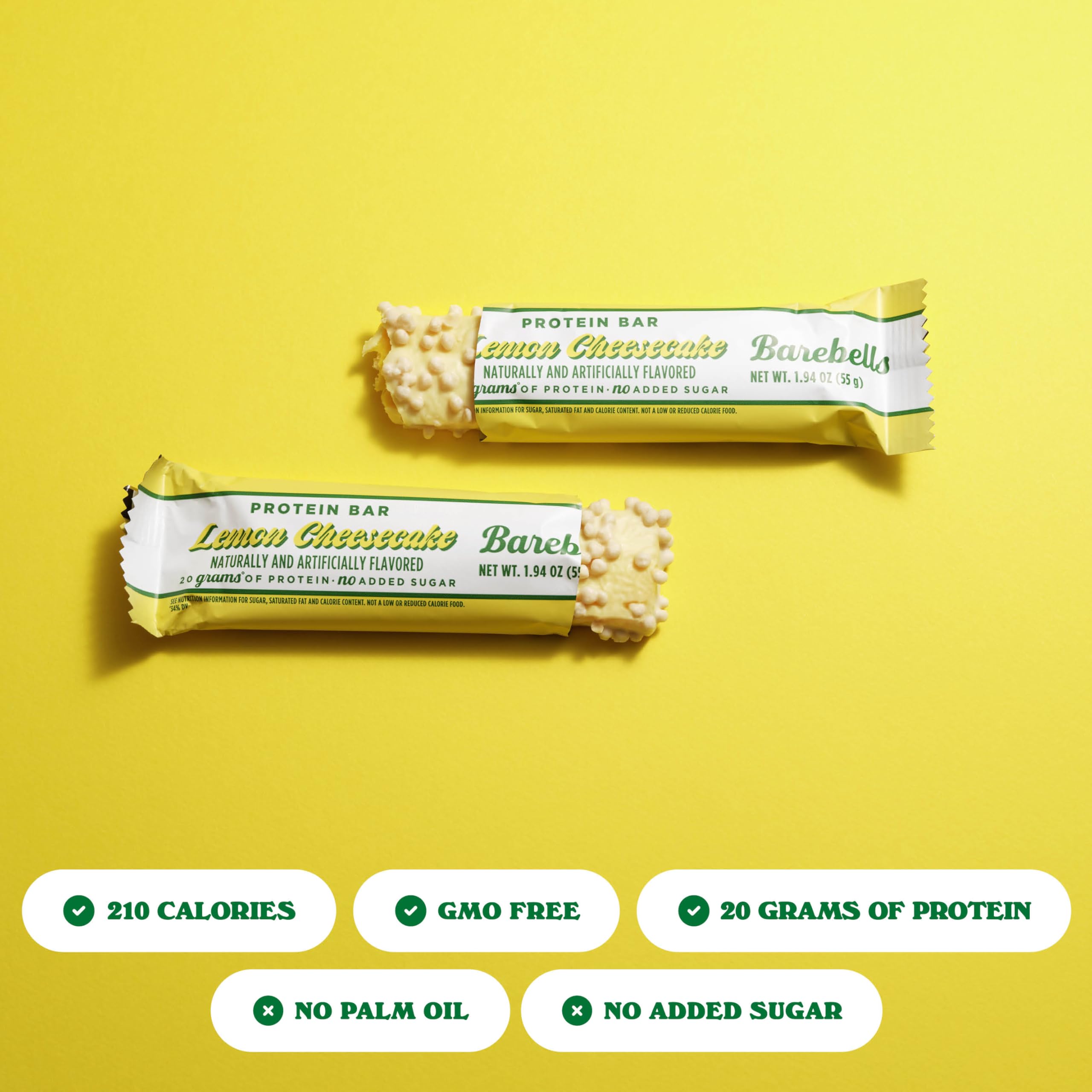 Barebells barrita de proteína, textura suave y sabor cítrico.