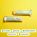Barebells barrita de proteína, textura suave y sabor cítrico.