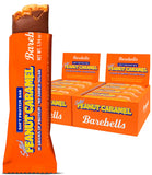 BAREBELLS barra proteica suave de maní salado con caramelo, empaque doble para merienda.