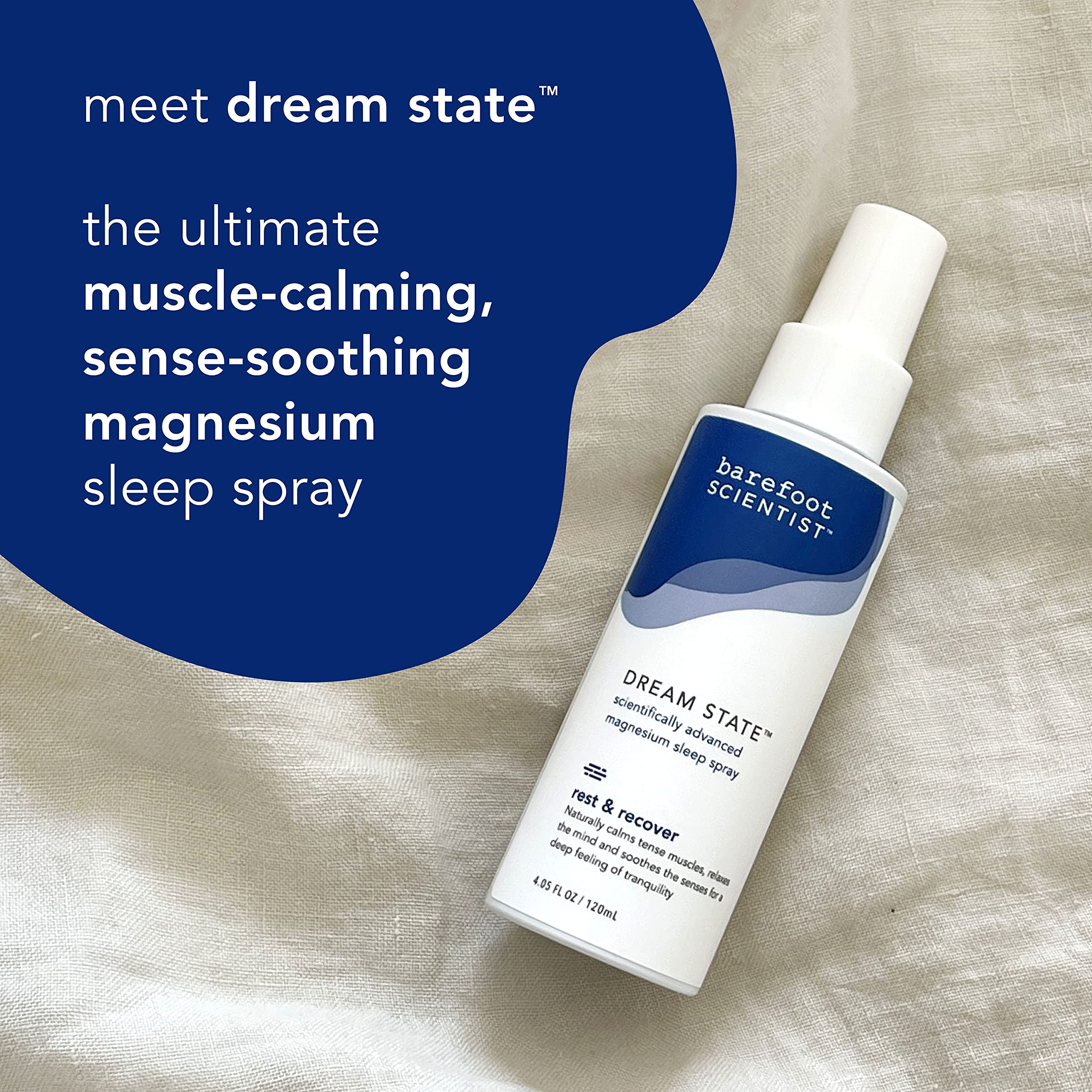 Barefoot Scientist Dream State, envase fabricado en Estados Unidos para calidad.