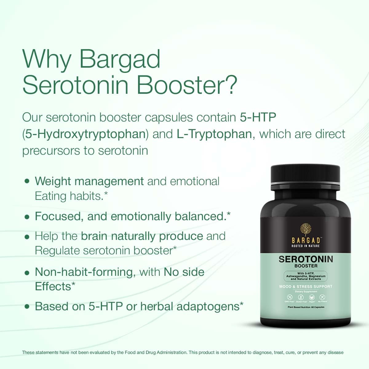 Bargad Apoyo de Serotonina: hierbas seleccionadas para calma y bienestar emocional