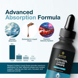 Bargad Cortisol Drops: etiqueta clara destacando la fórmula herbácea sin alcohol