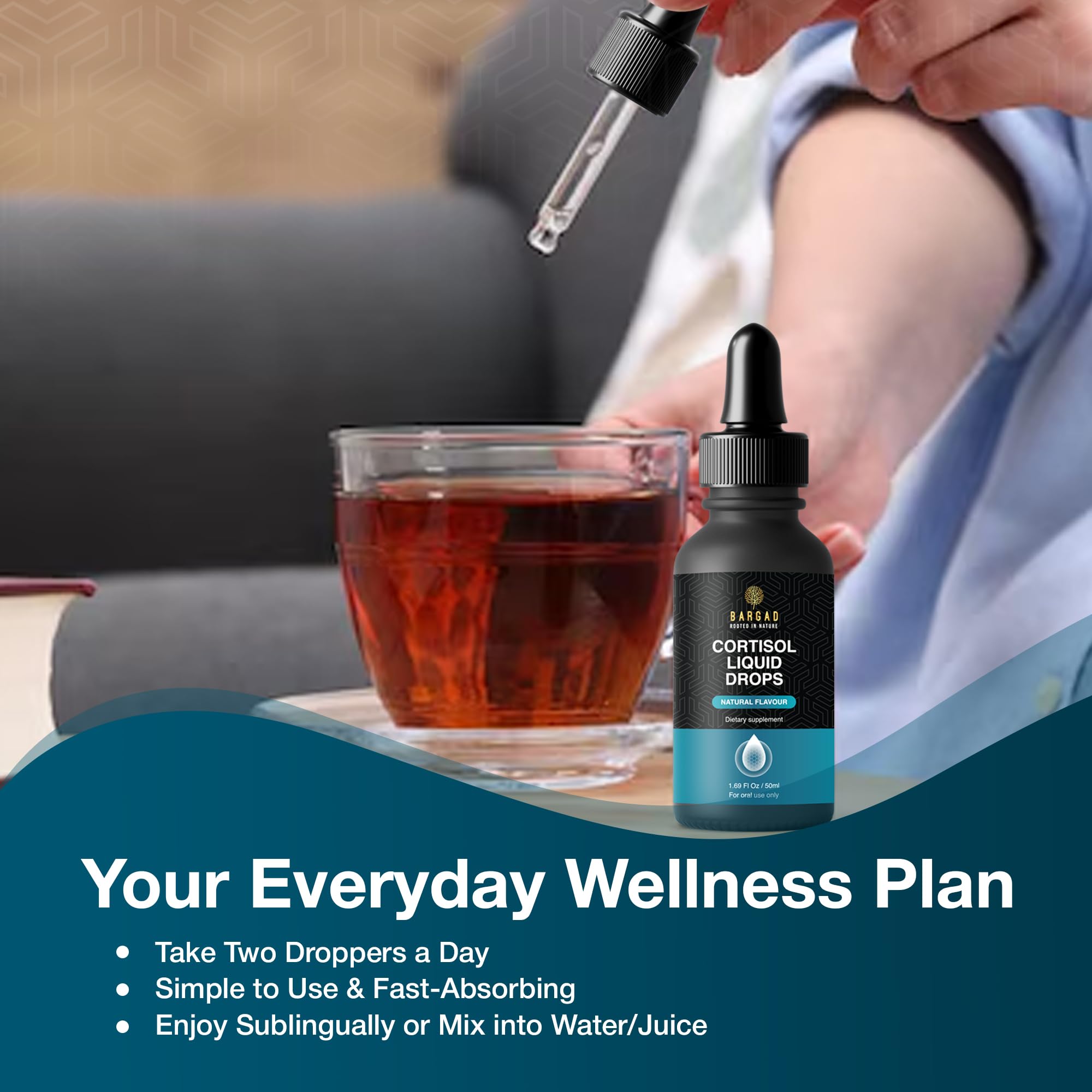 Bargad Cortisol Drops: ingredientes herbales naturales para equilibrio emocional
